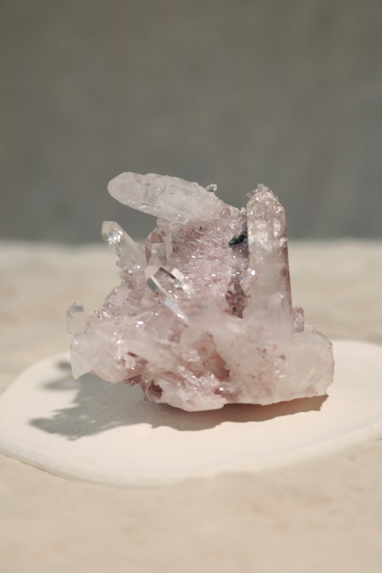 Colombian Pink Lemurian Quartz Stacked Cluster