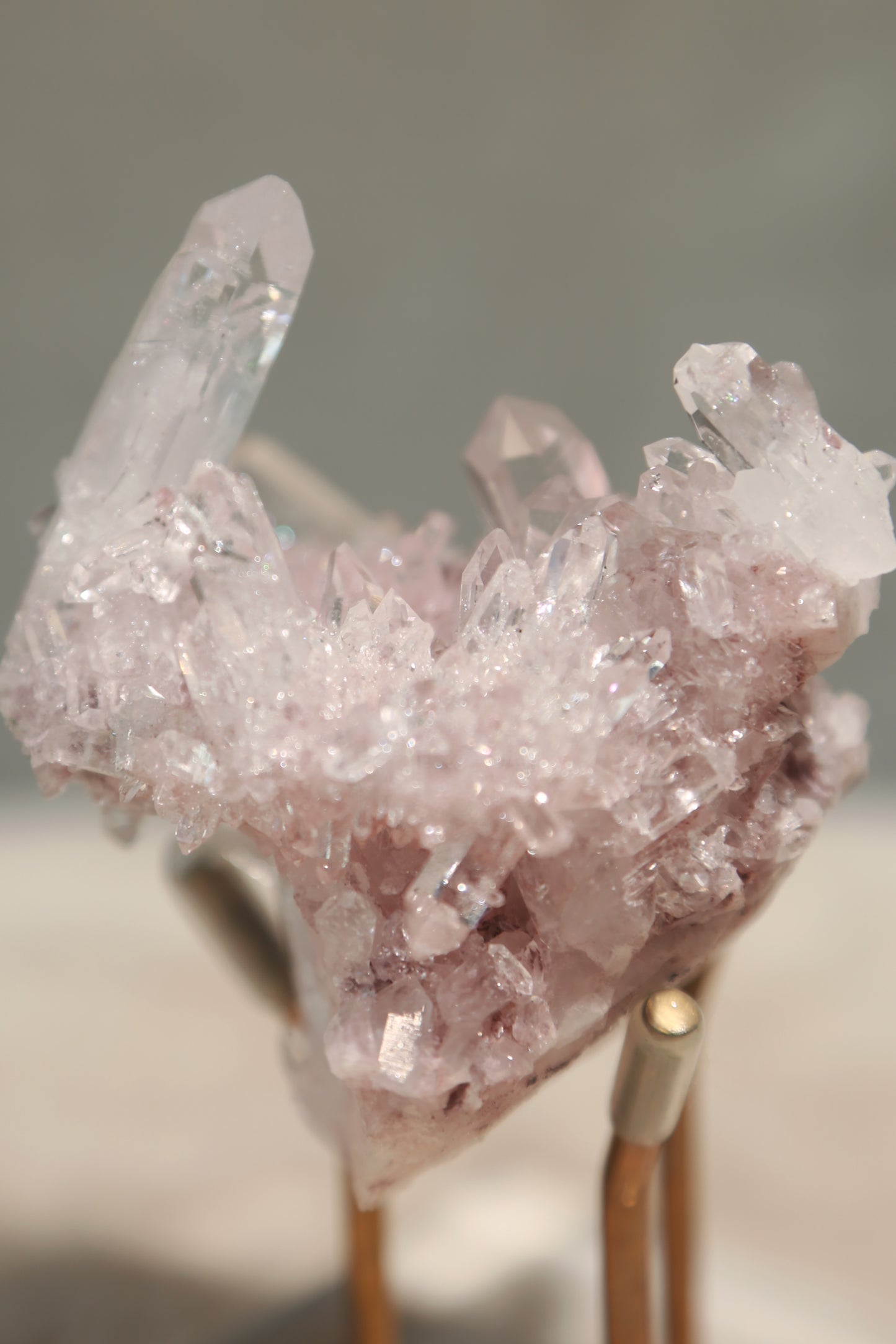 Colombian Pink Lemurian Quartz Stacked Cluster