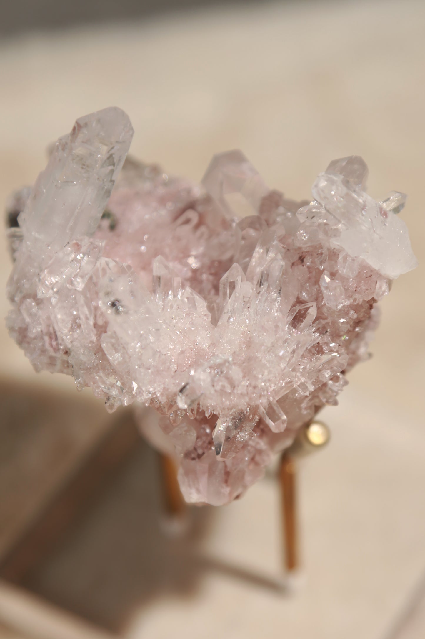 Colombian Pink Lemurian Quartz Stacked Cluster