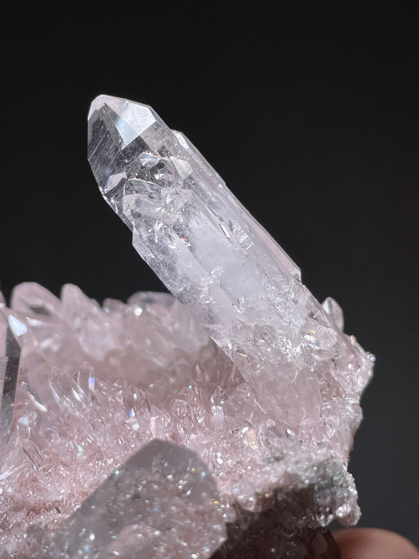 Colombian Pink Lemurian Quartz Stacked Cluster