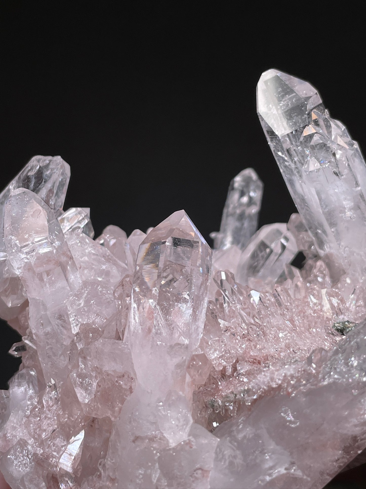 Colombian Pink Lemurian Quartz Stacked Cluster