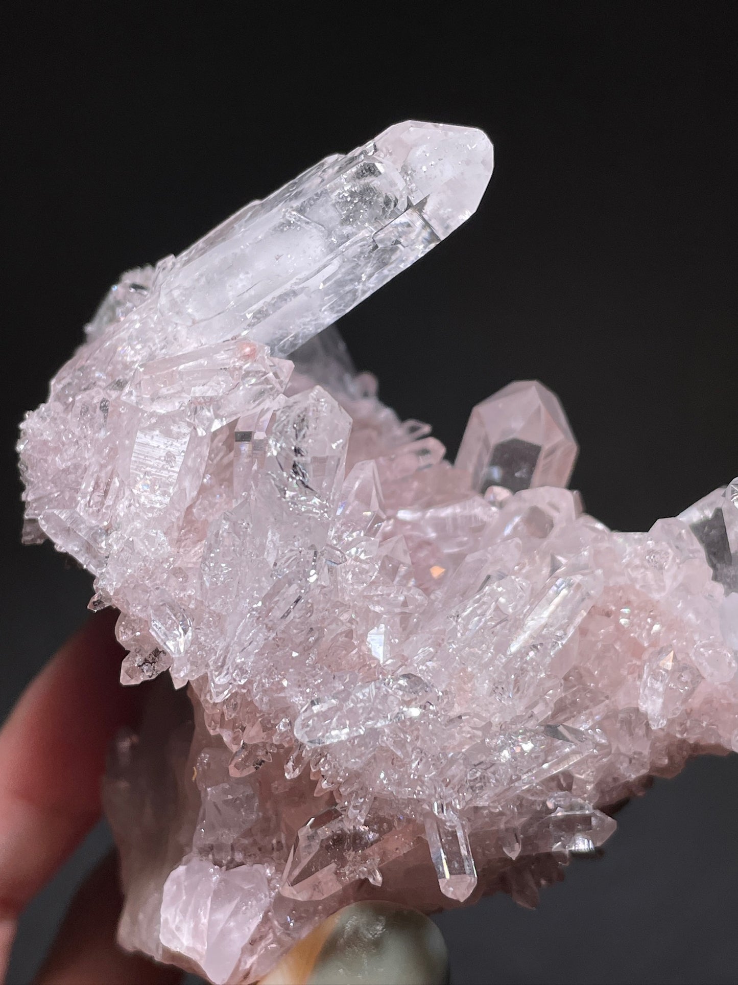 Colombian Pink Lemurian Quartz Stacked Cluster