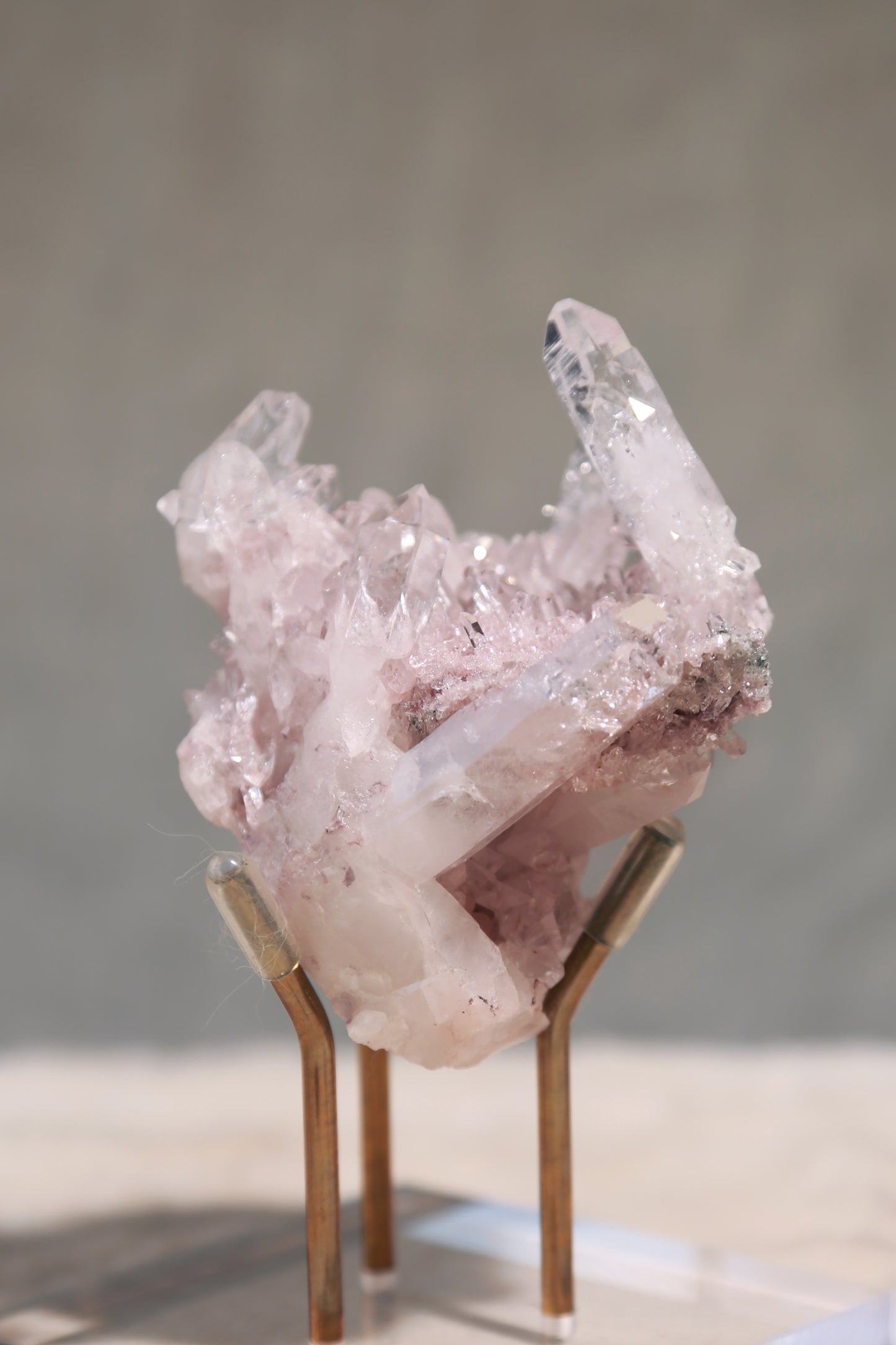 Colombian Pink Lemurian Quartz Stacked Cluster
