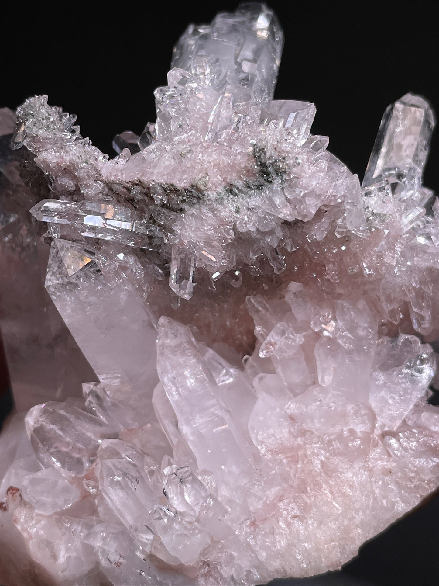 Colombian Pink Lemurian Quartz Stacked Cluster