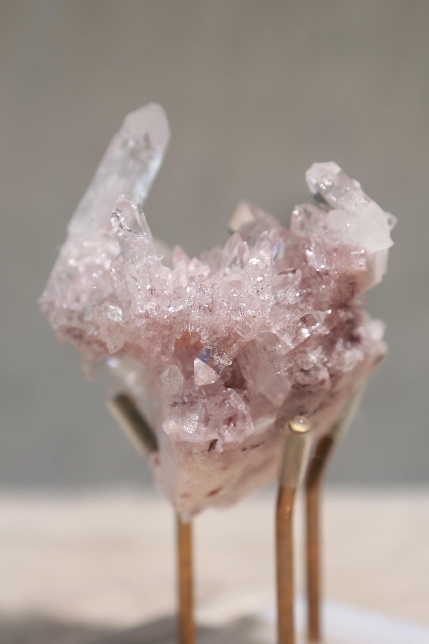 Colombian Pink Lemurian Quartz Stacked Cluster