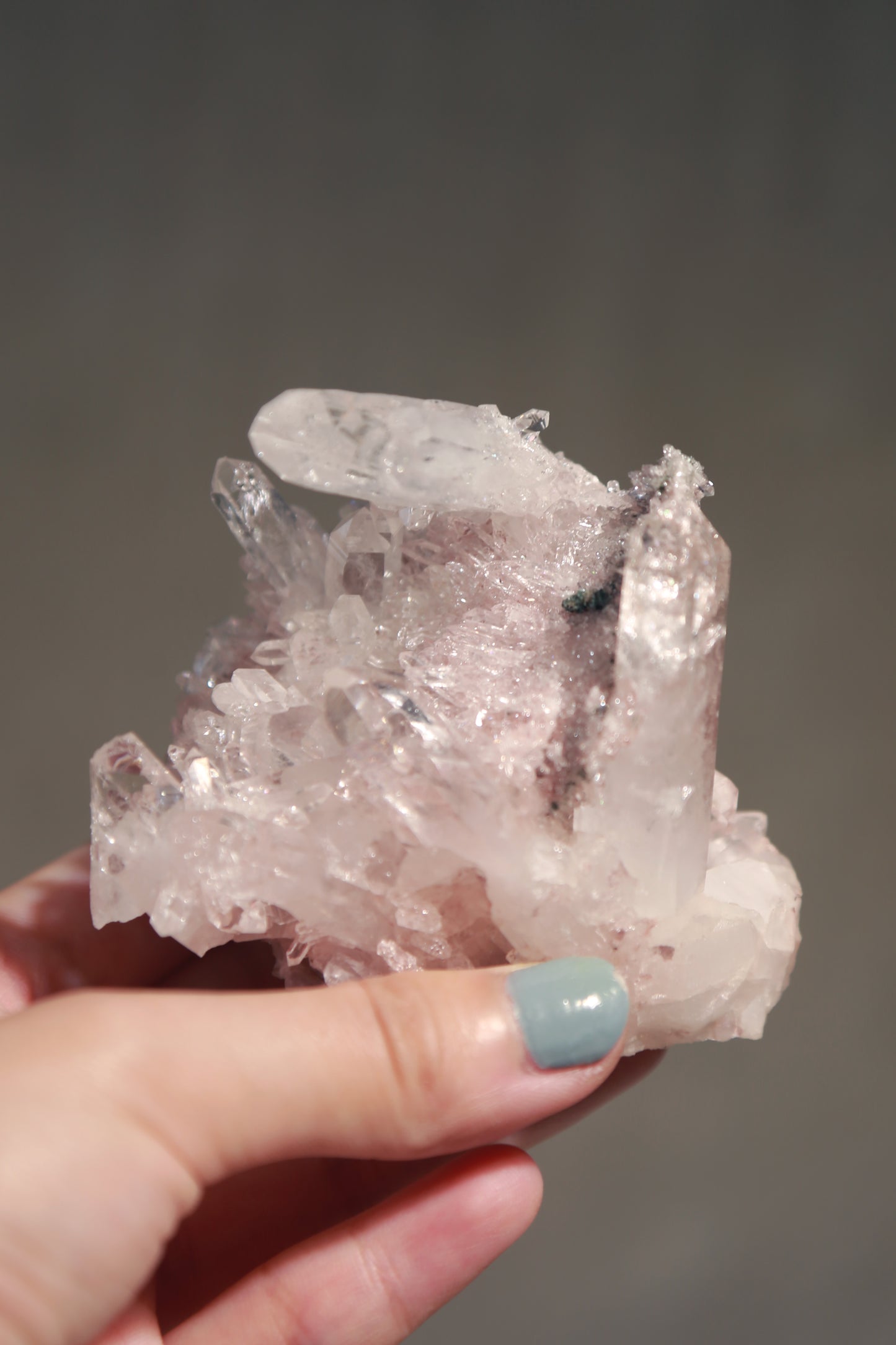 Colombian Pink Lemurian Quartz Stacked Cluster