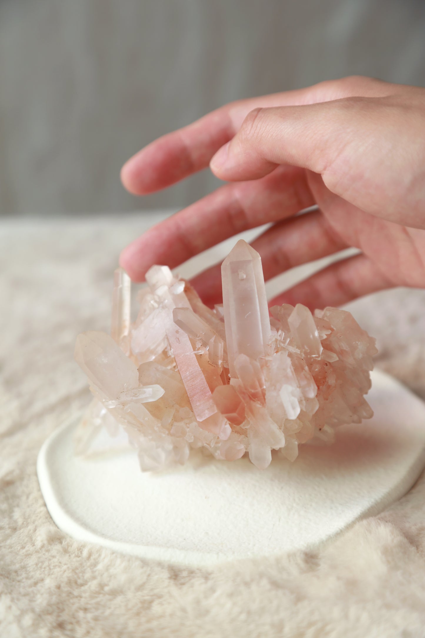Pink Himalayan Samadhi Quartz DT Cluster