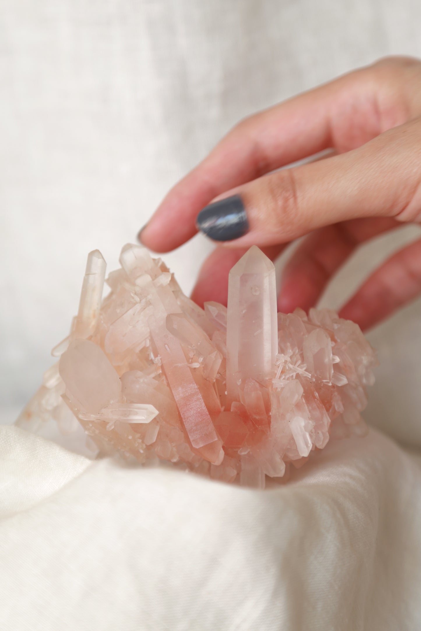 Pink Himalayan Samadhi Quartz DT Cluster