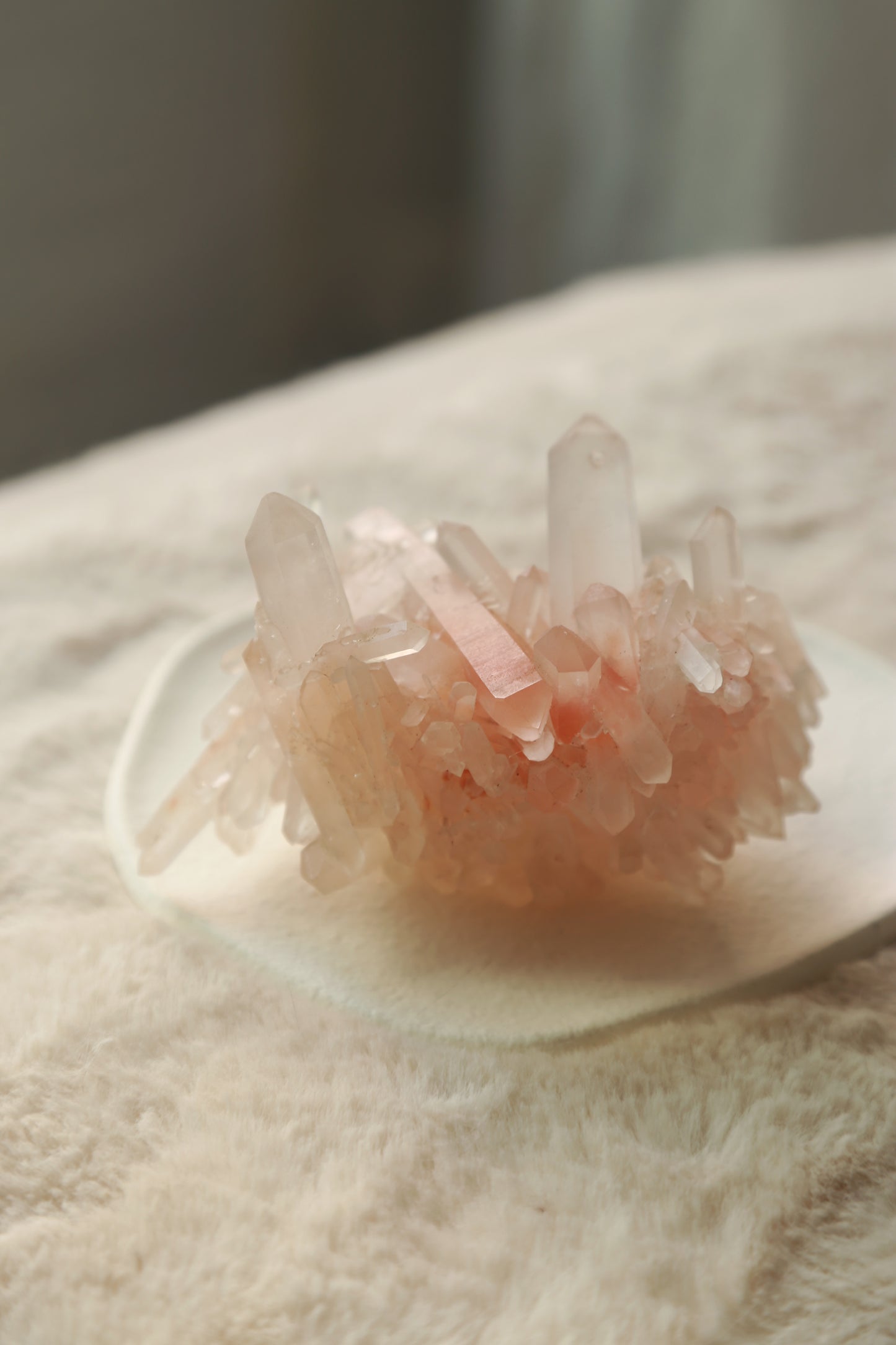 Pink Himalayan Samadhi Quartz DT Cluster