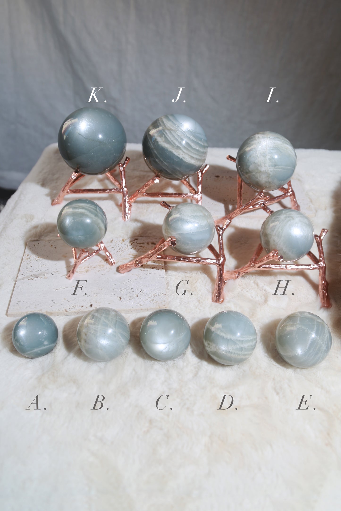 Sage Blue Green Moonstone Sunstone Sphere