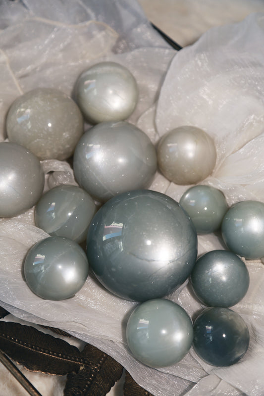 Sage Blue Green Moonstone Sunstone Sphere