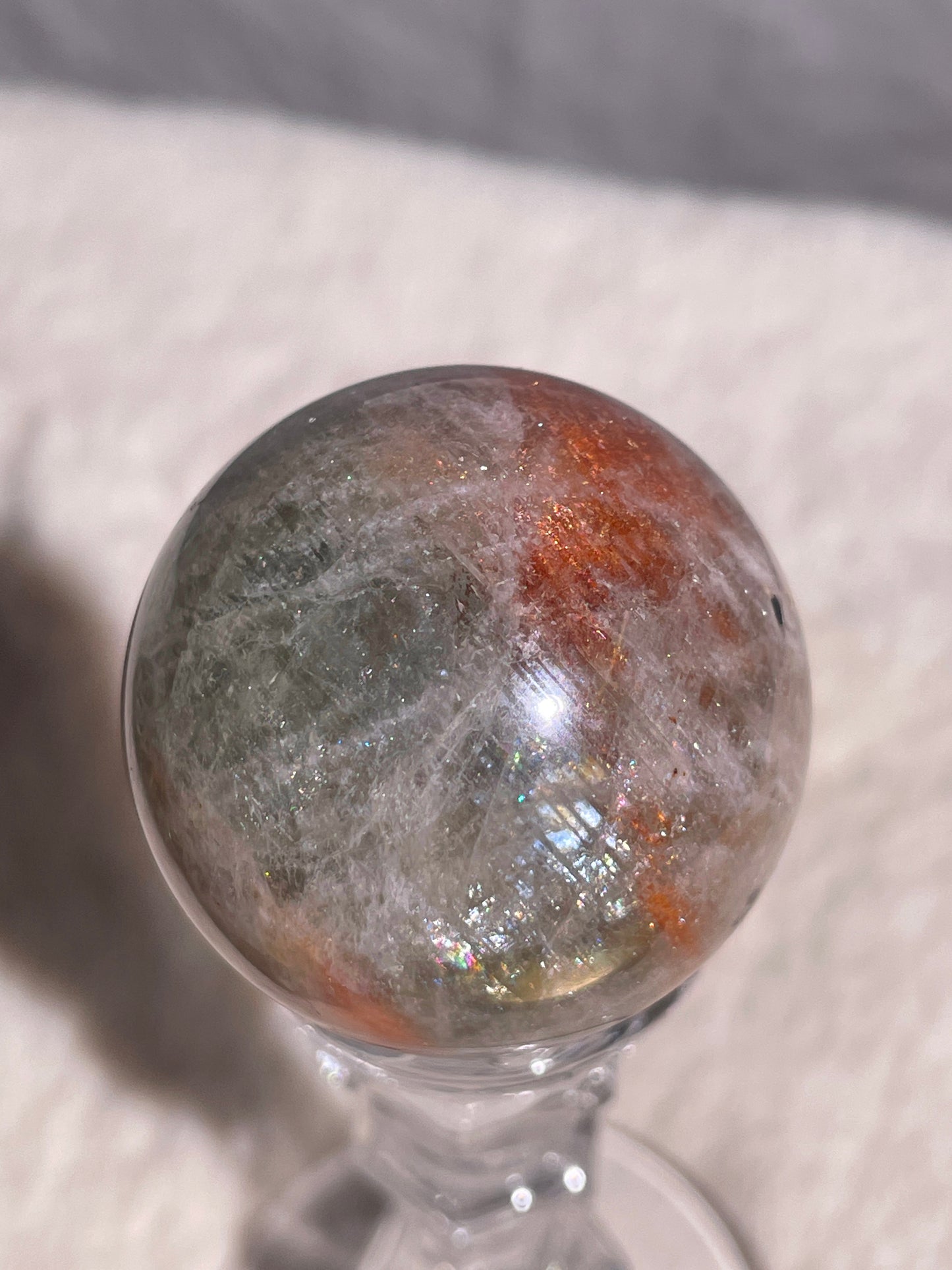 Arusha Sunstone Sphere with Green Beryl