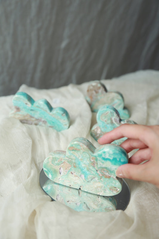 Blue Aragonite Carved Cloud