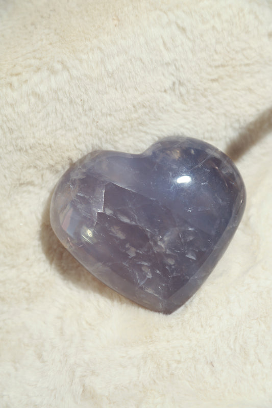Blue Rose Quartz Heart on metal stand