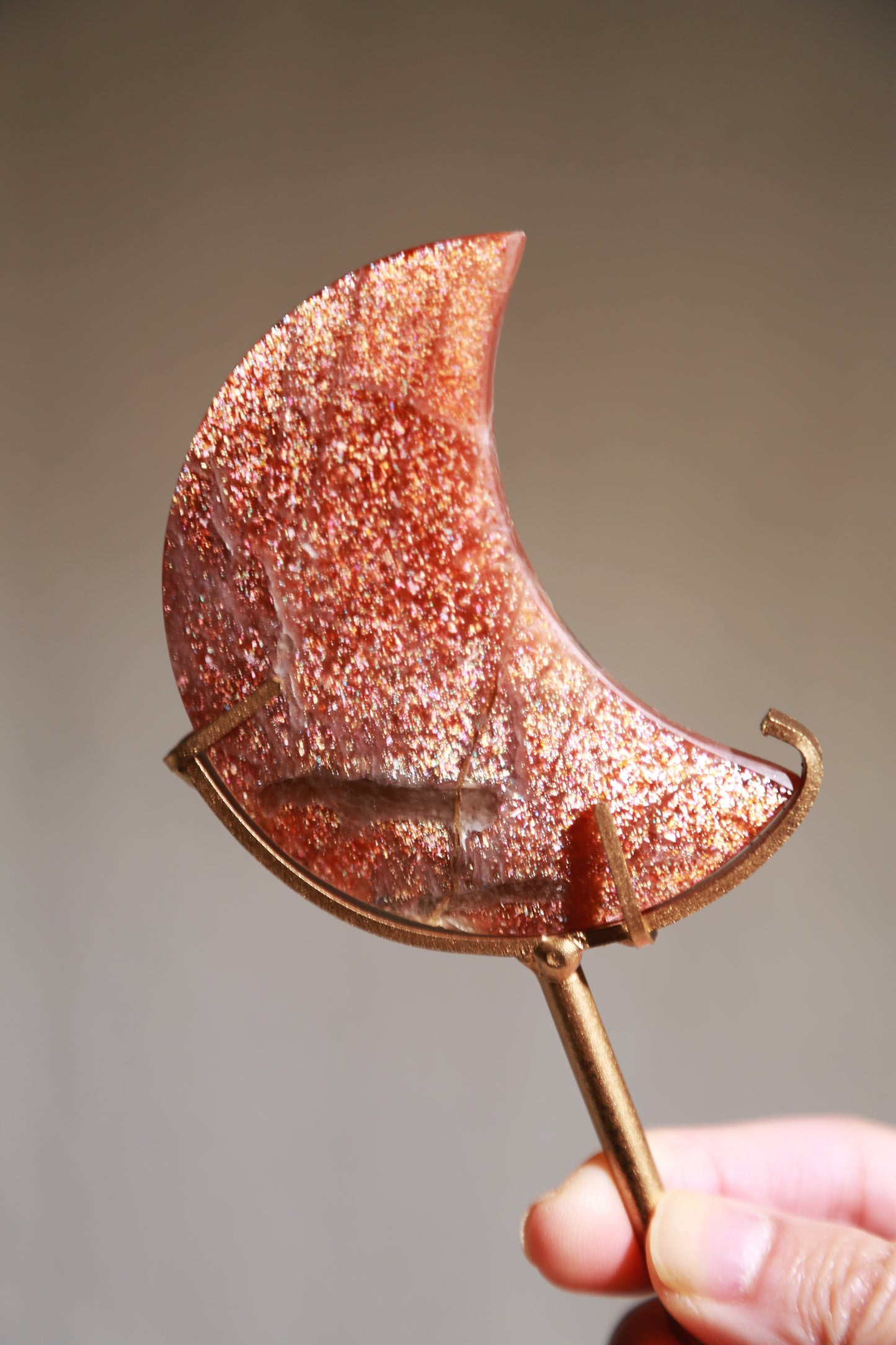 Confetti Sunstone Moon on stand