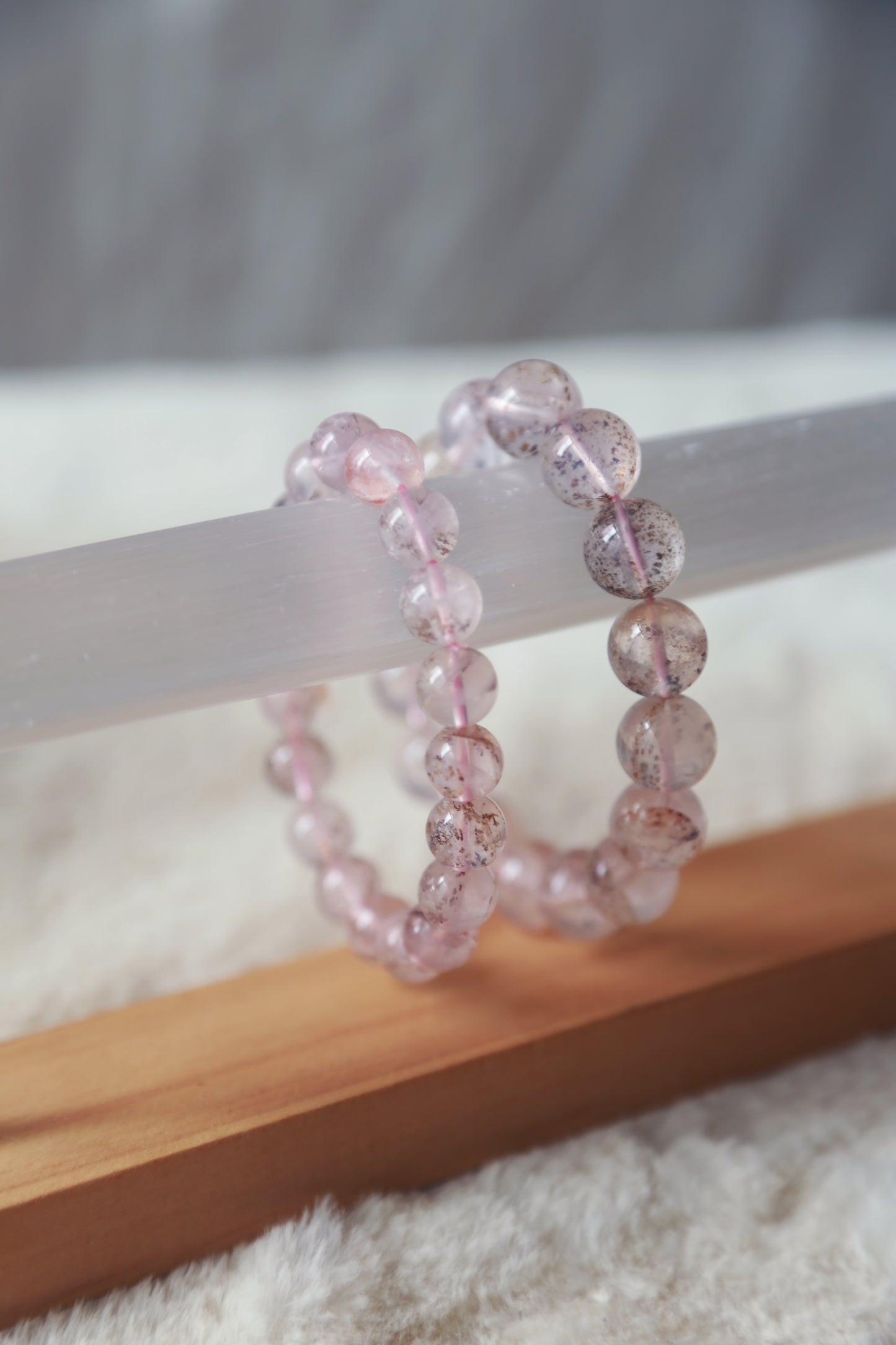Dendritic Rose Quartz Bracelet