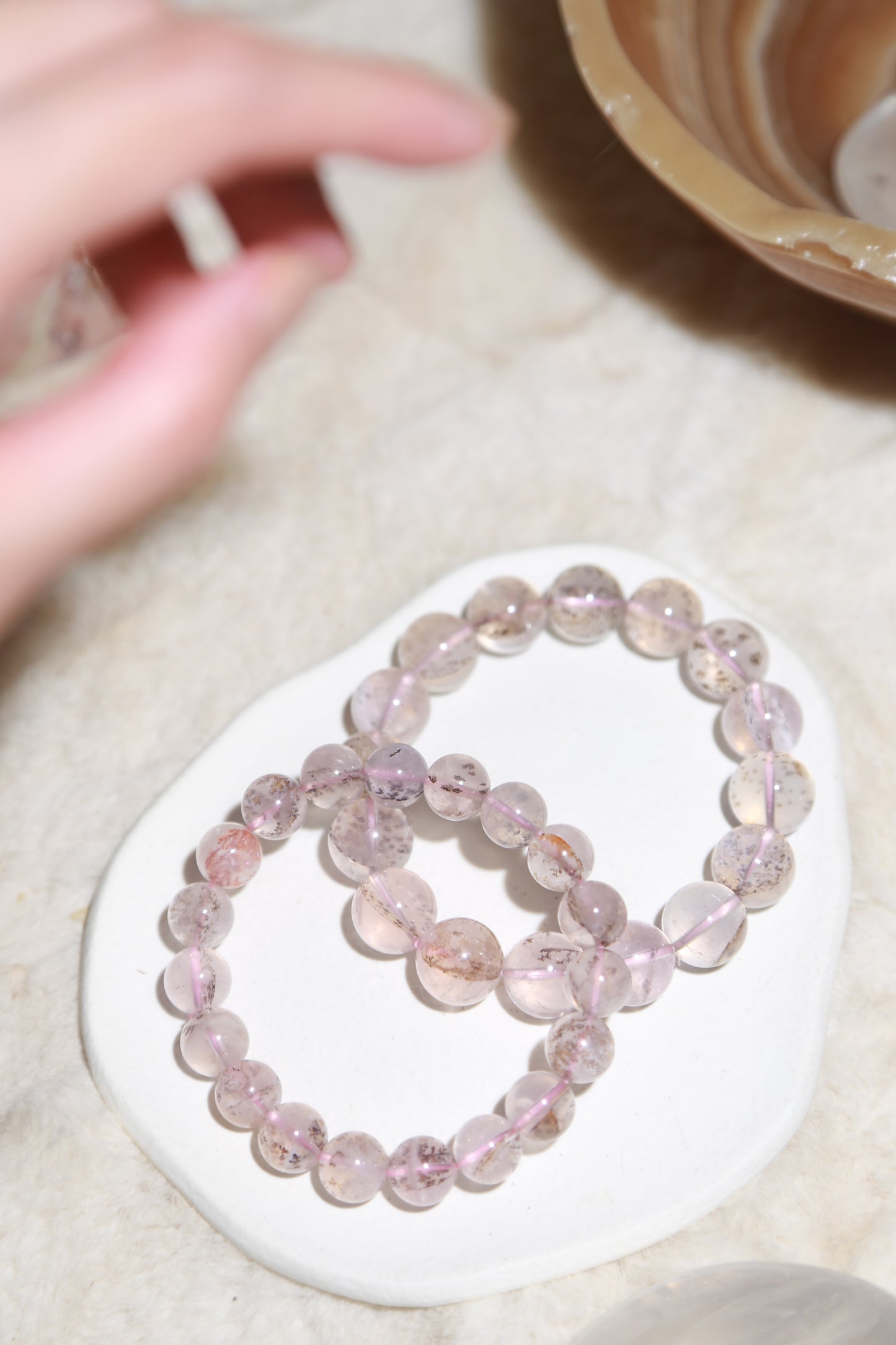 Dendritic Rose Quartz Bracelet