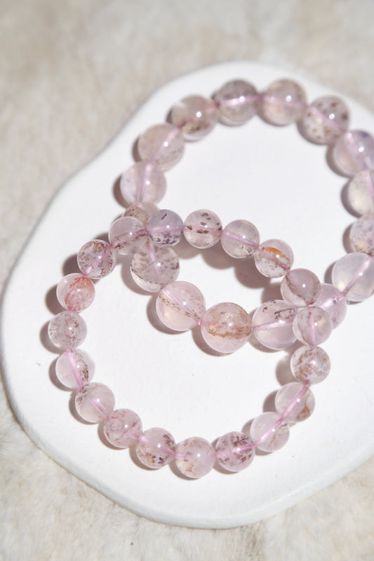 Dendritic Rose Quartz Bracelet