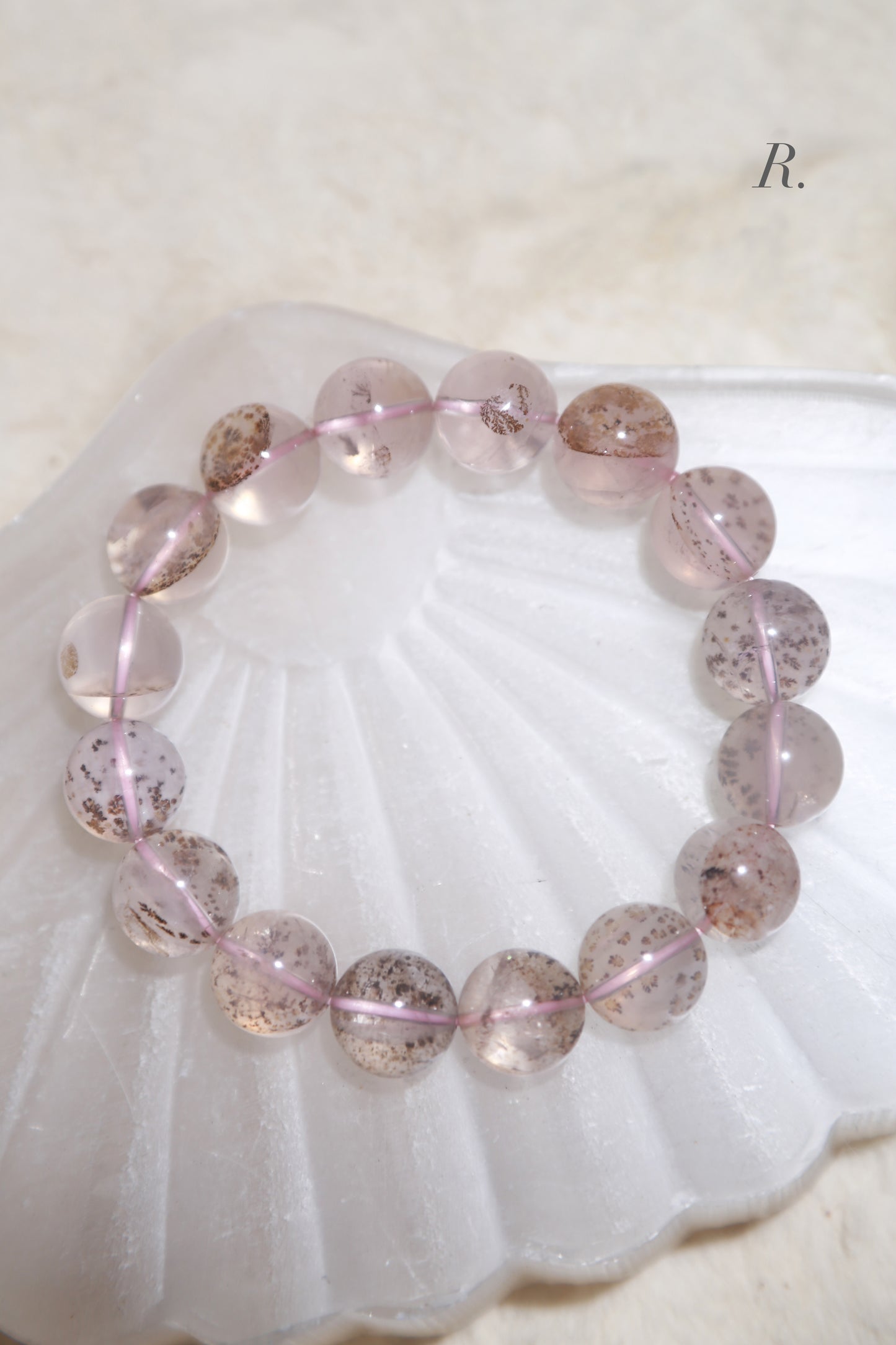 Dendritic Rose Quartz Bracelet