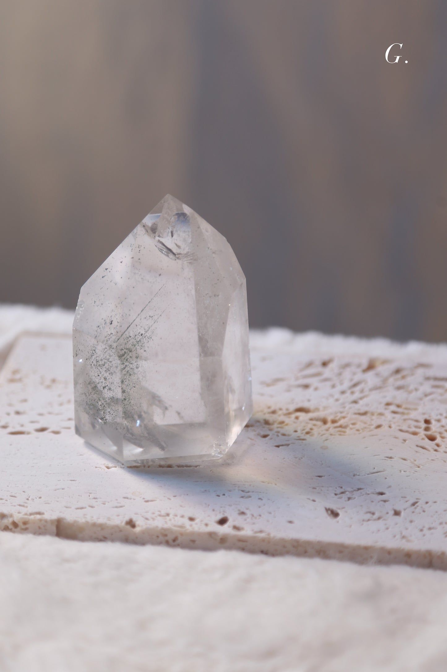 Green Lodolite Garden Quartz Tower