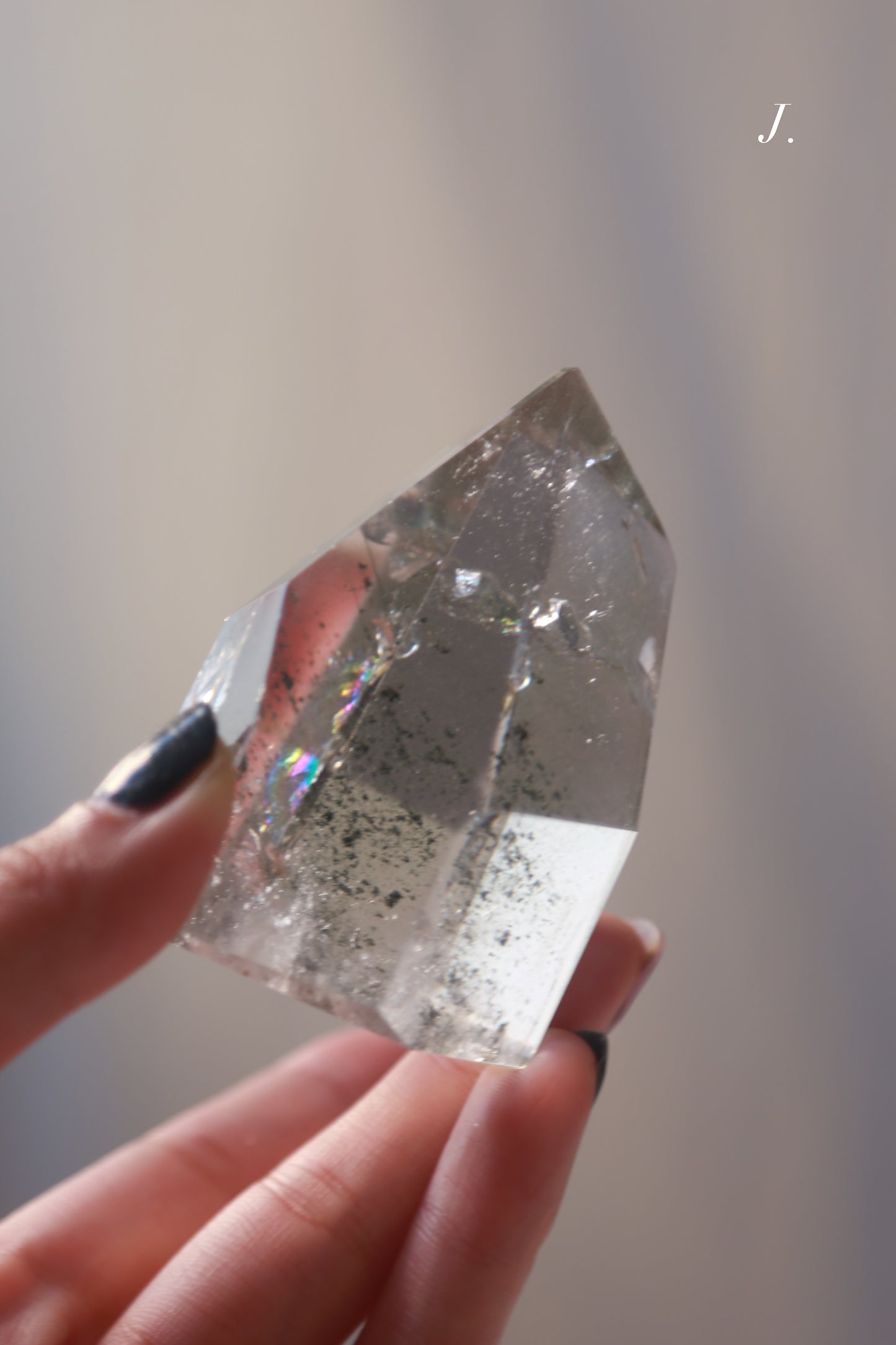 Green Lodolite Garden Quartz Tower