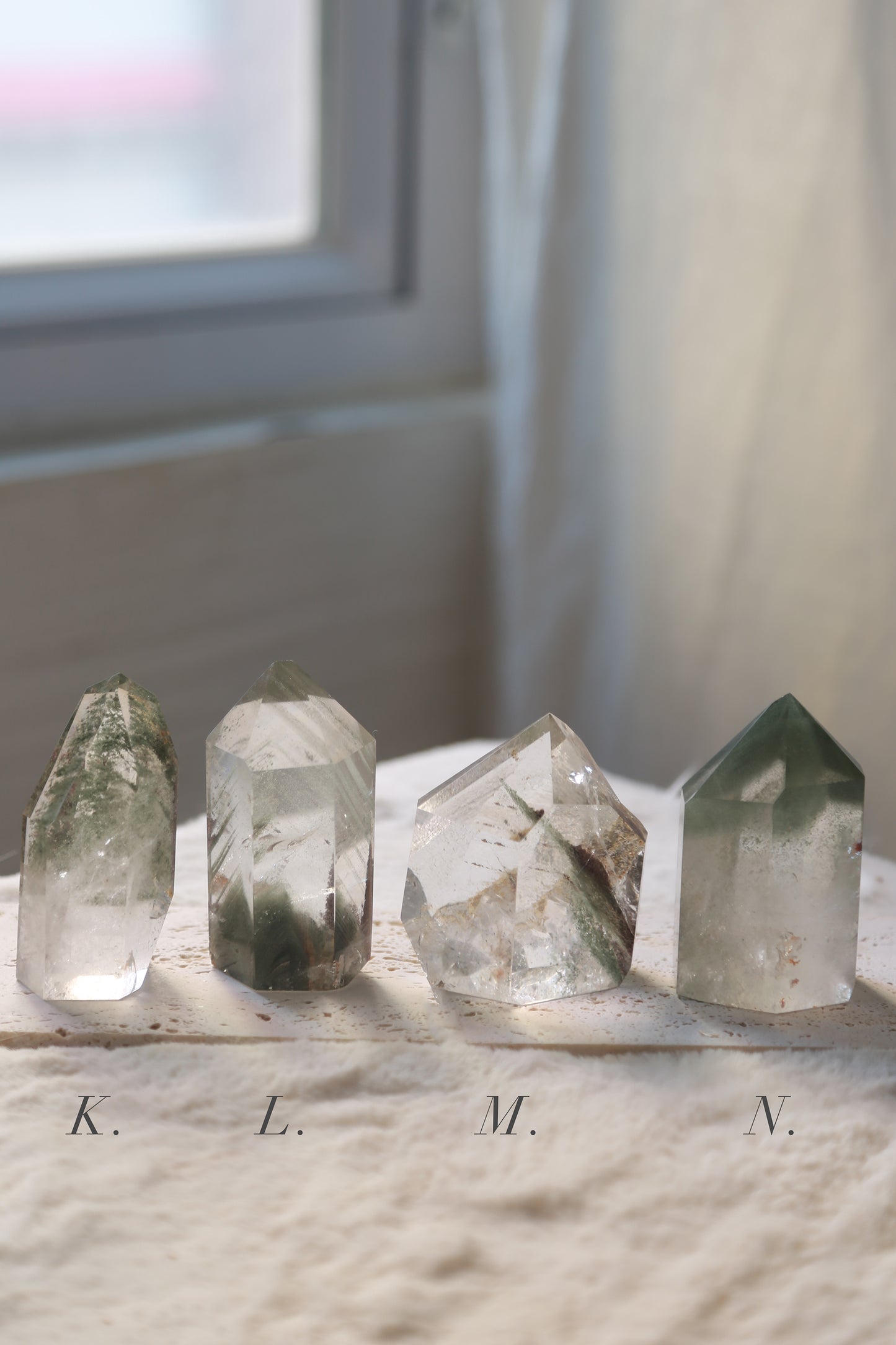 Green Lodolite Garden Quartz Tower