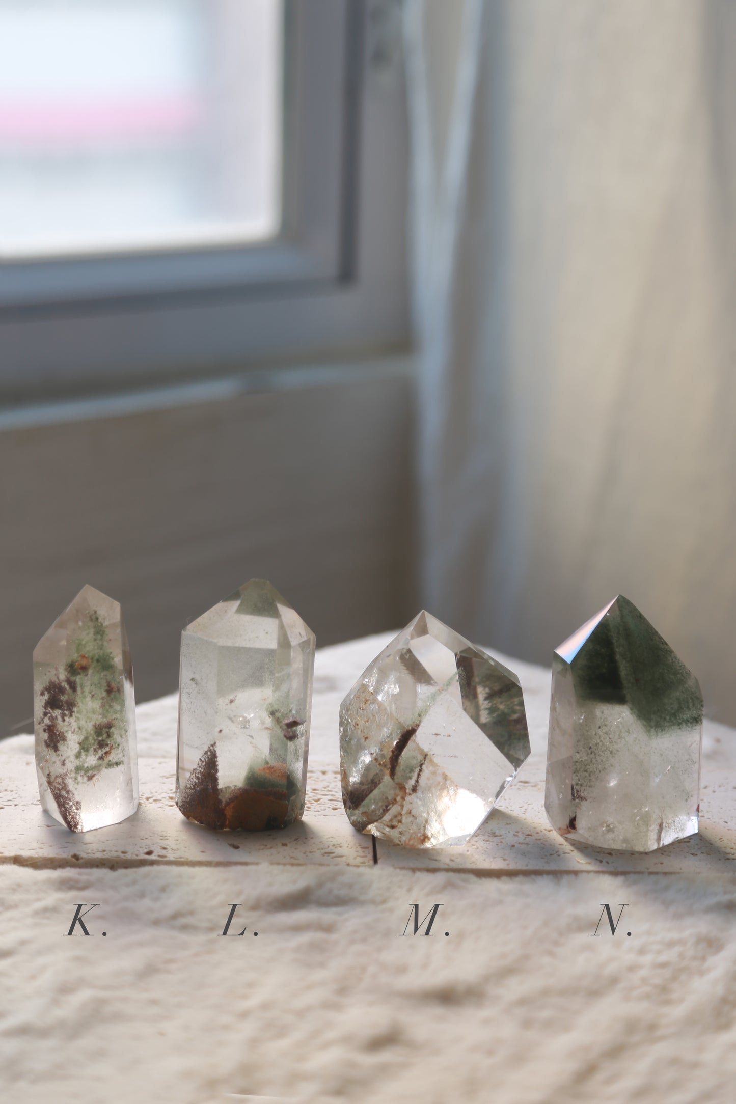 Green Lodolite Garden Quartz Tower