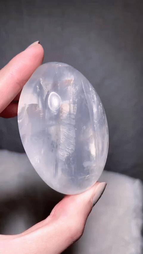 Rainbow Girasol Quartz Palm Stone