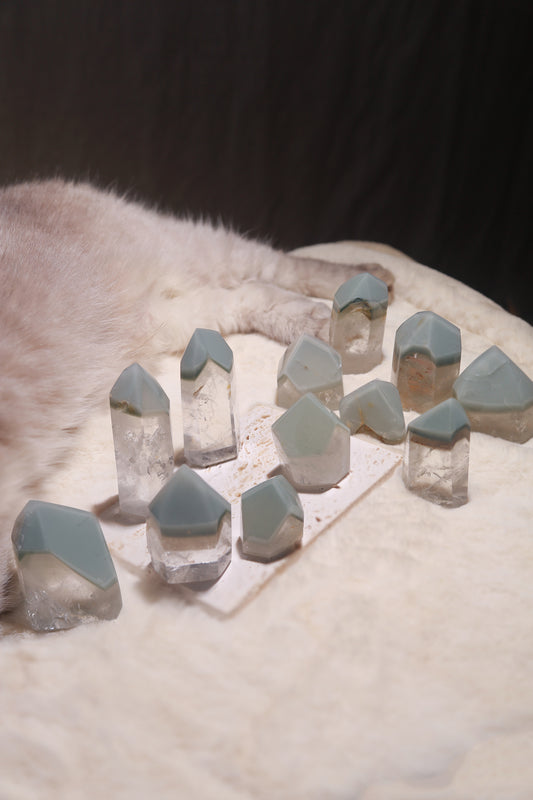 Green Lithium Quartz Tower