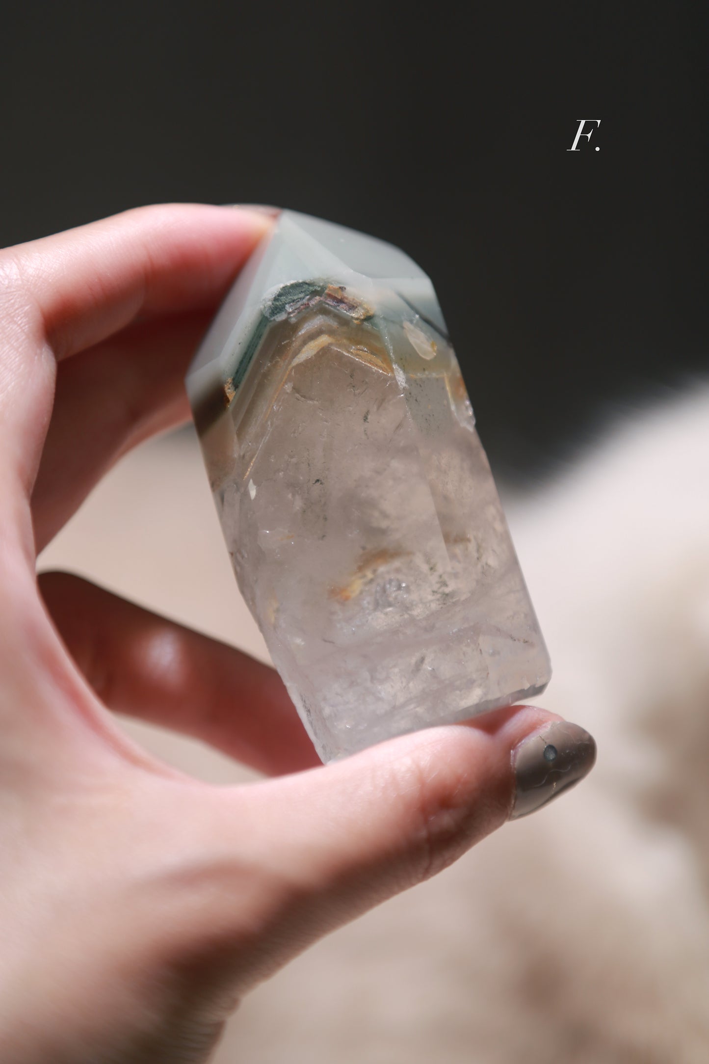 Green Lithium Quartz Tower