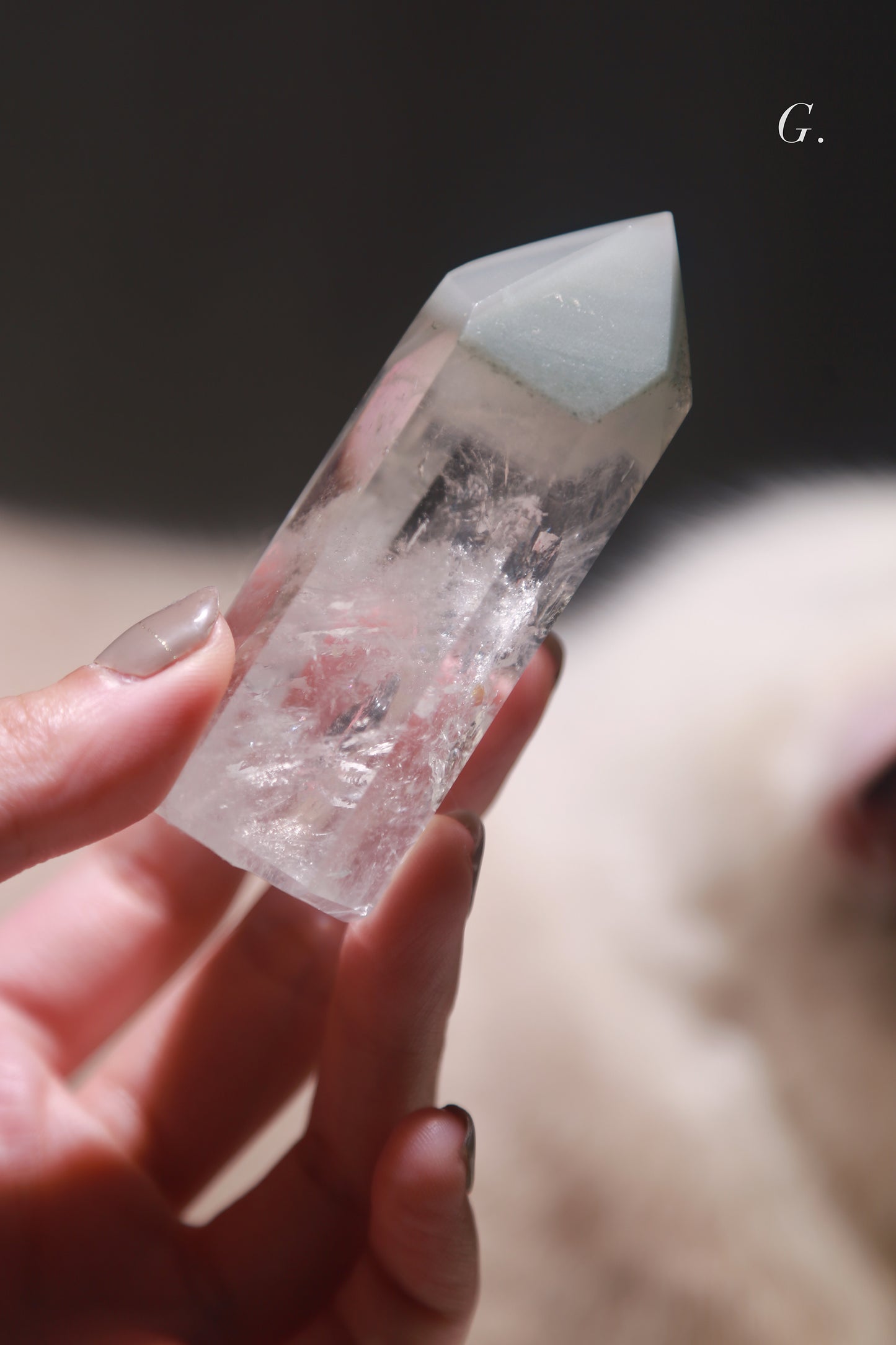Green Lithium Quartz Tower