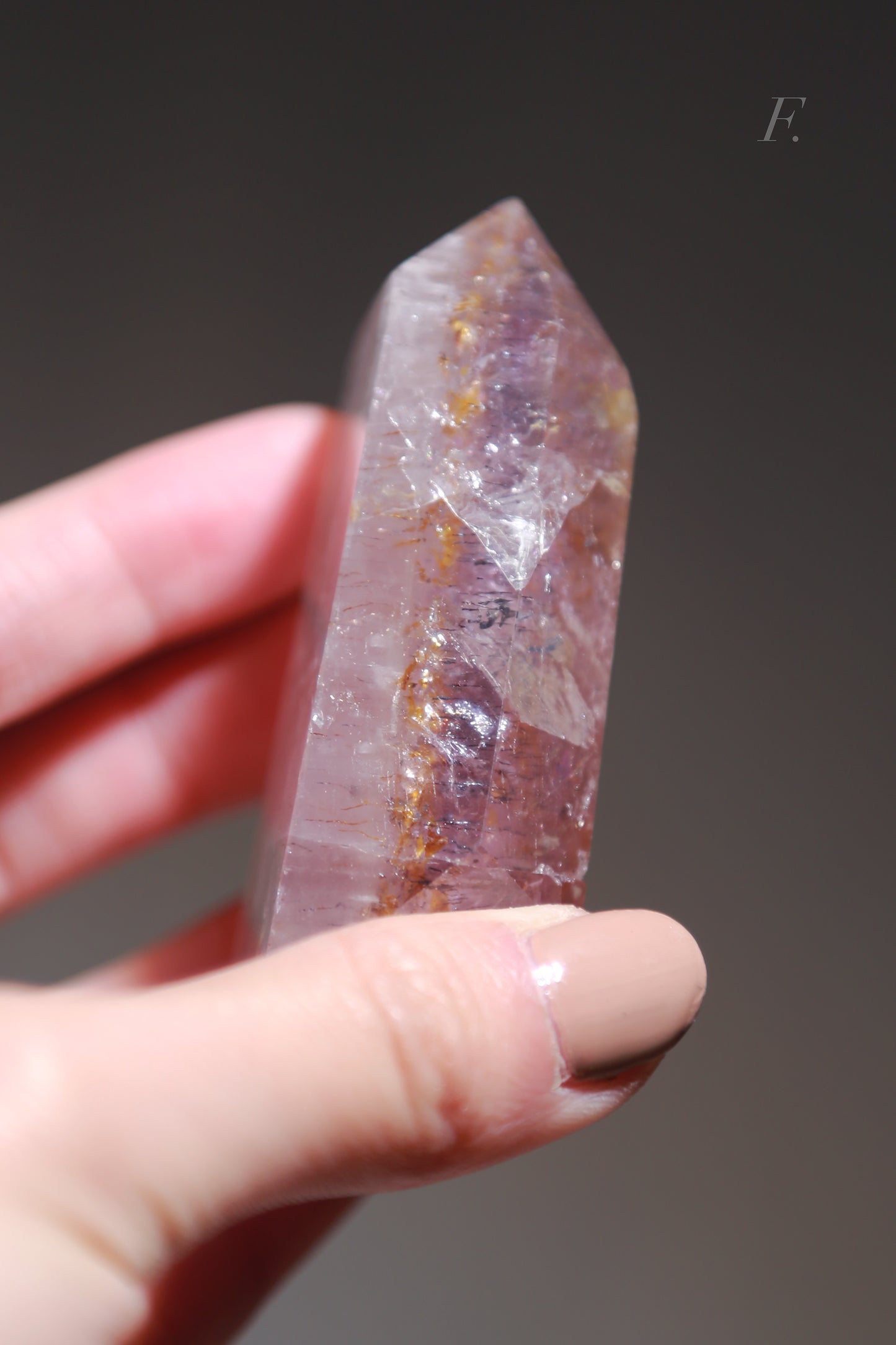 Lepidocrocite in Quartz / Amethsyt Freeform