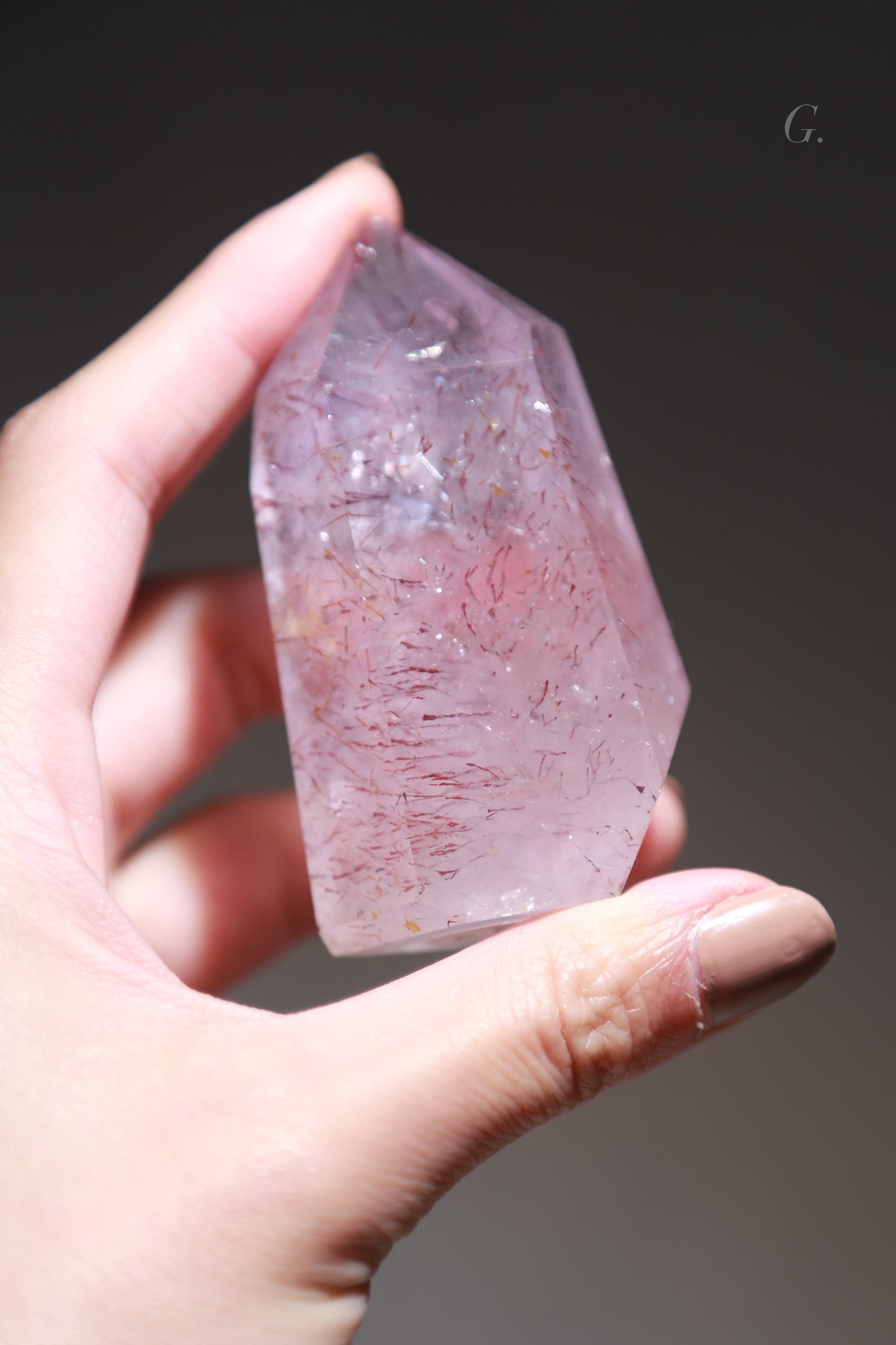 Lepidocrocite in Quartz / Amethsyt Freeform
