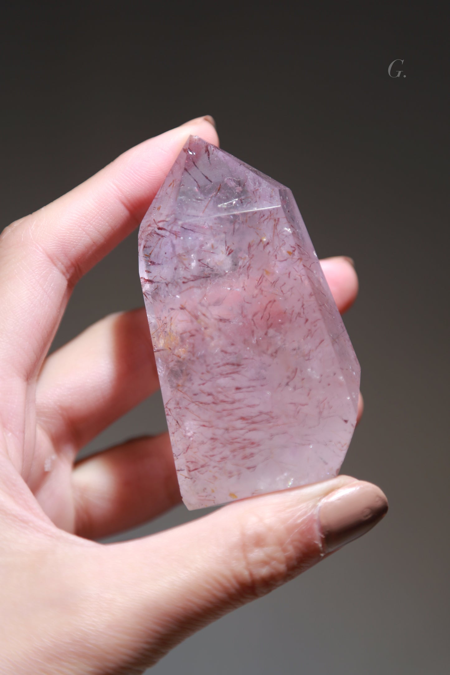 Lepidocrocite in Quartz / Amethsyt Freeform