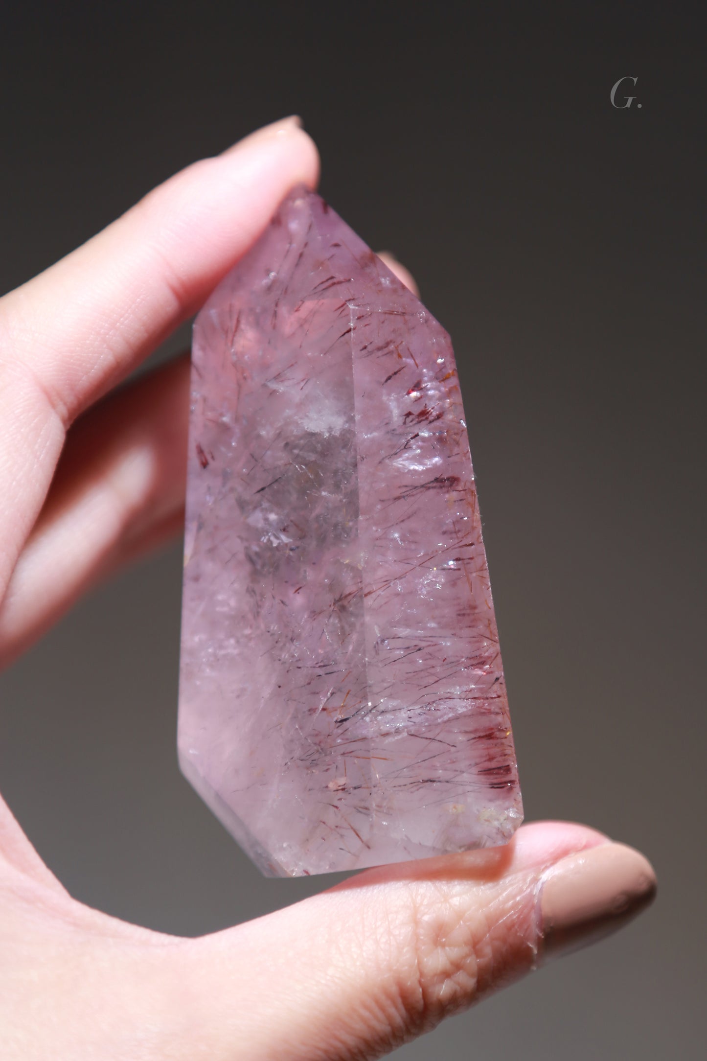 Lepidocrocite in Quartz / Amethsyt Freeform