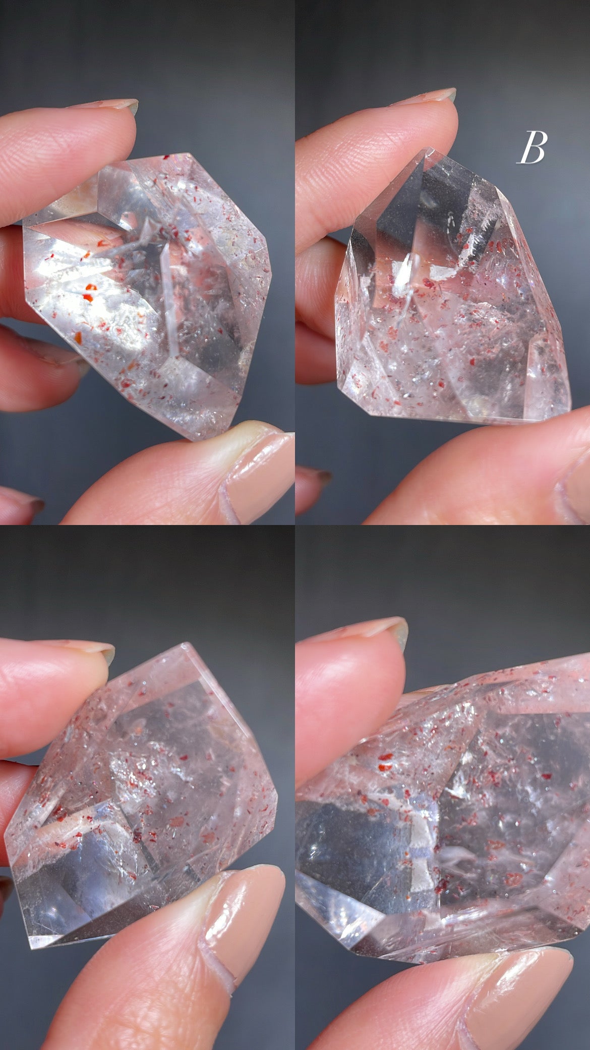 Lepidocrocite in Quartz / Amethsyt Freeform
