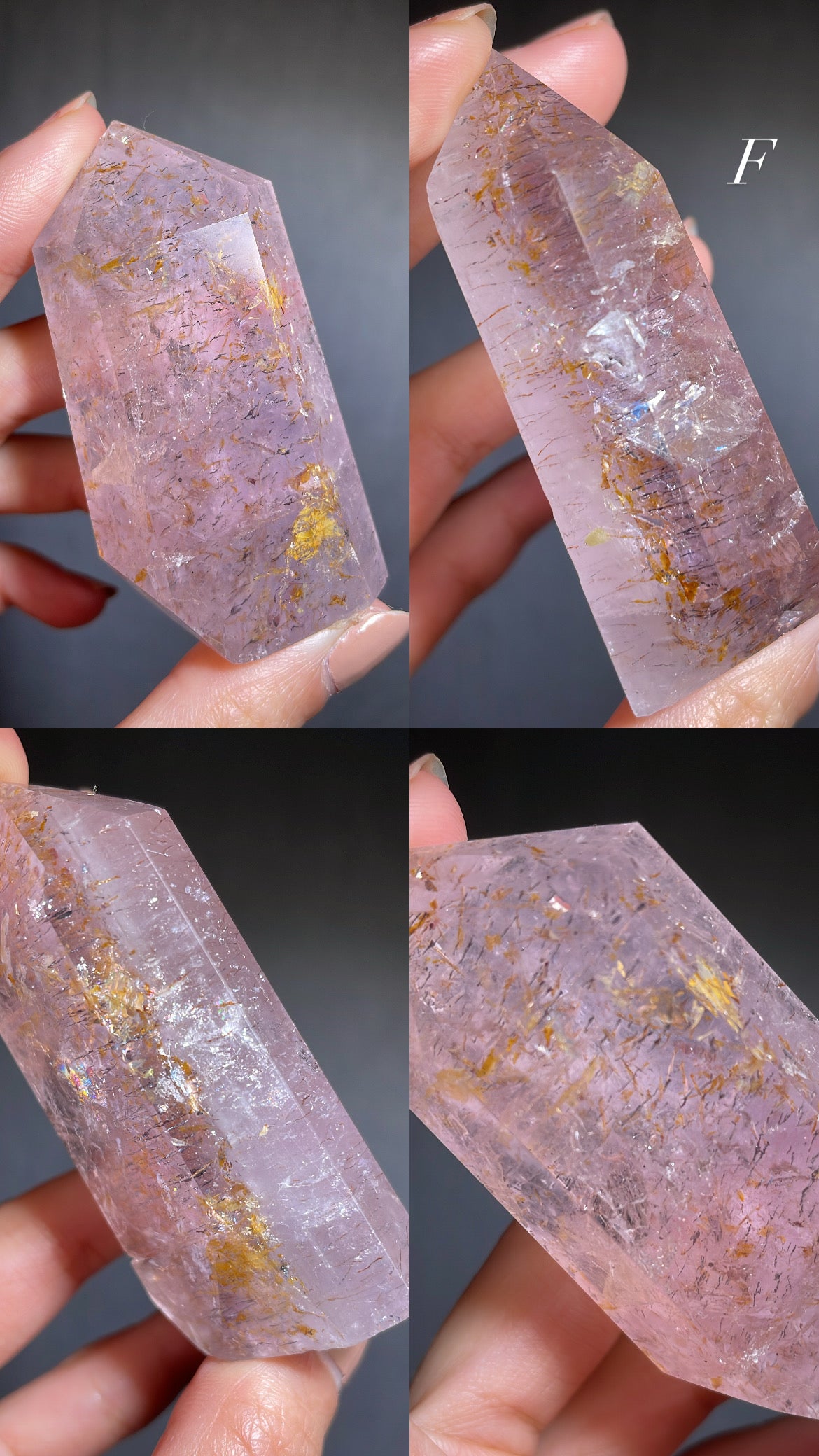 Lepidocrocite in Quartz / Amethsyt Freeform