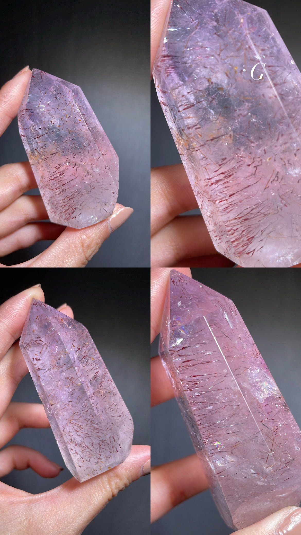 Lepidocrocite in Quartz / Amethsyt Freeform
