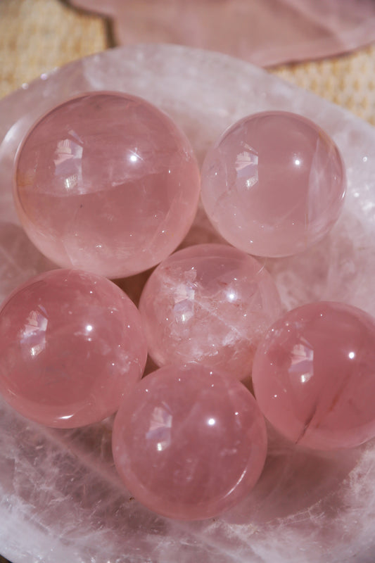 Mozambique Starlight Rose Quartz Sphere