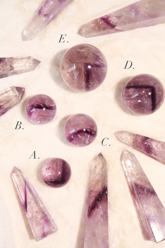 Glassy Phantom Amethyst Sphere