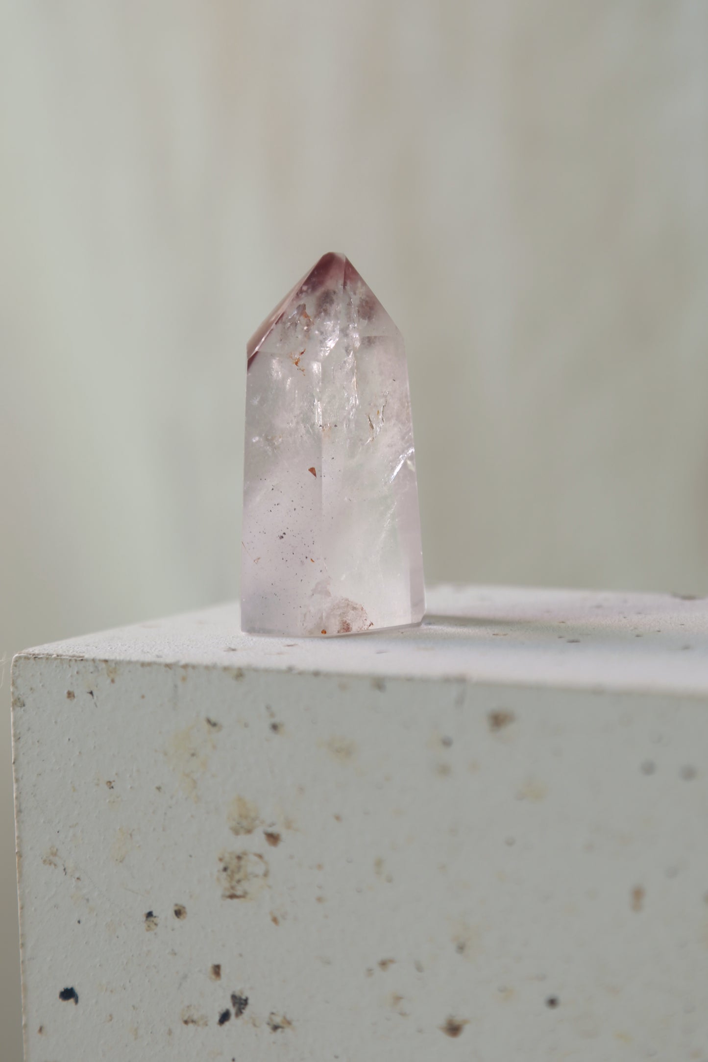 Reddish Pink Lithium Quartz Tower