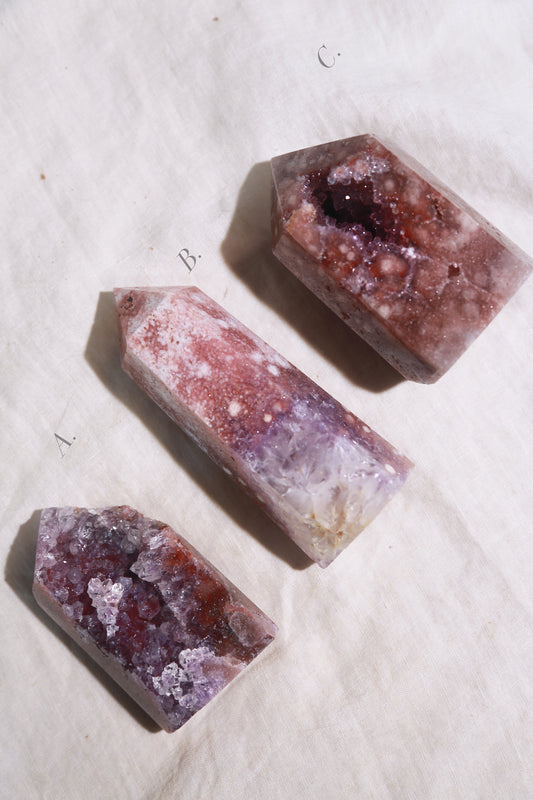 Purple Druzy Reddish Pink Amethyst Tower
