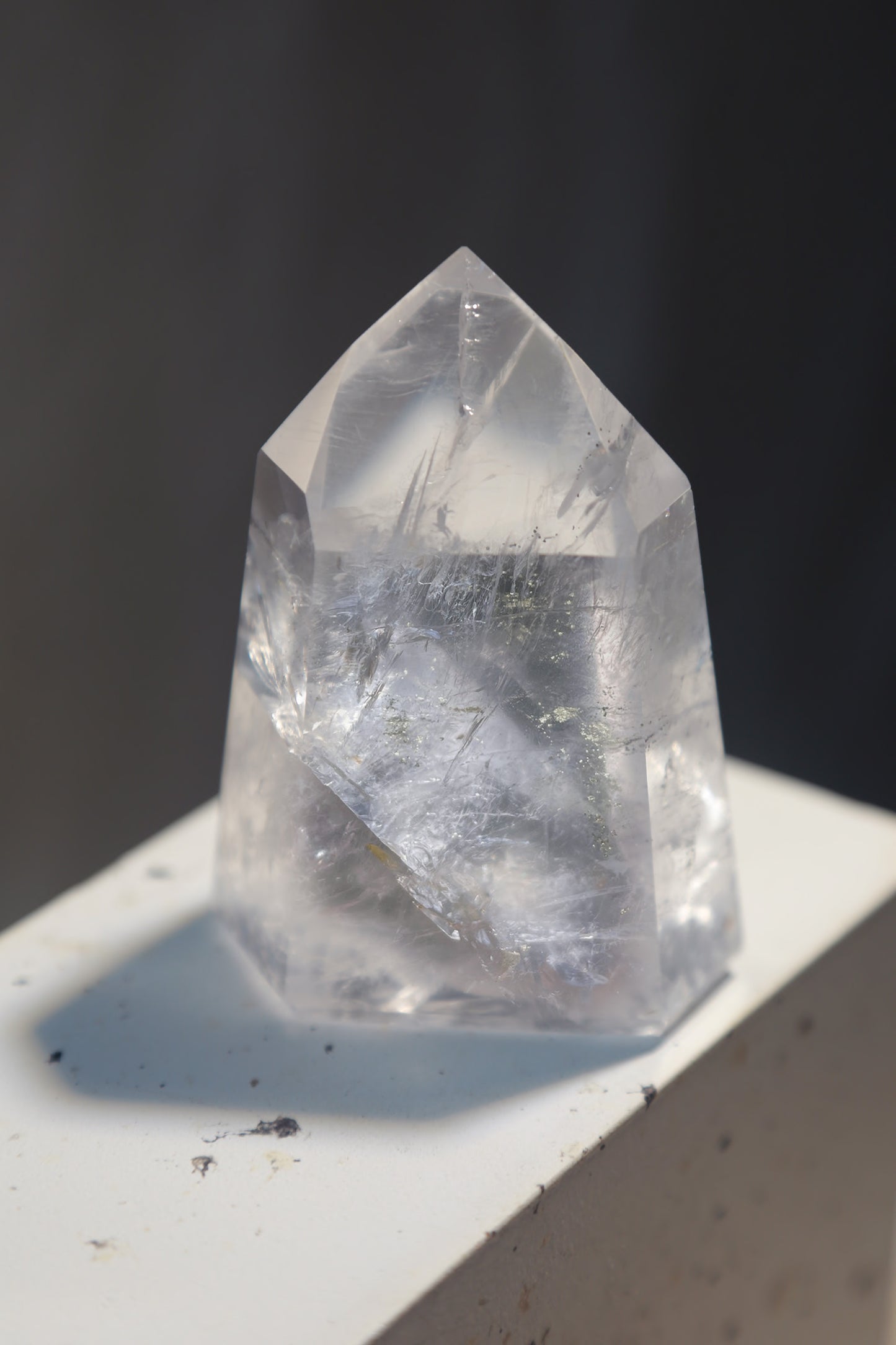 Extra Girasol Quartz with Pyrite inclusions Tower