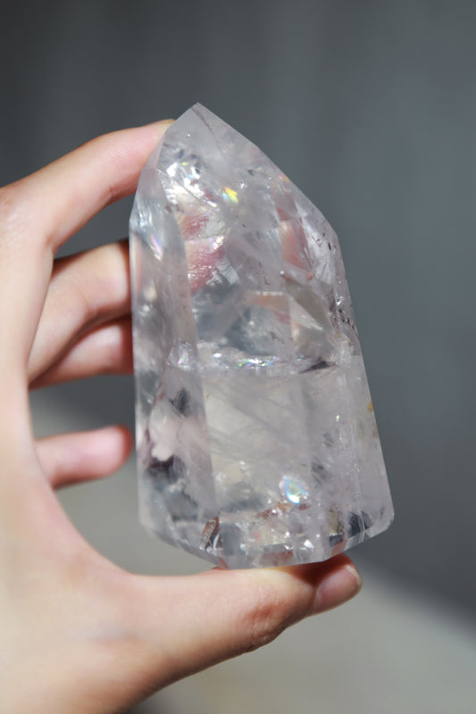 Extra Girasol Quartz with Pyrite inclusions Tower