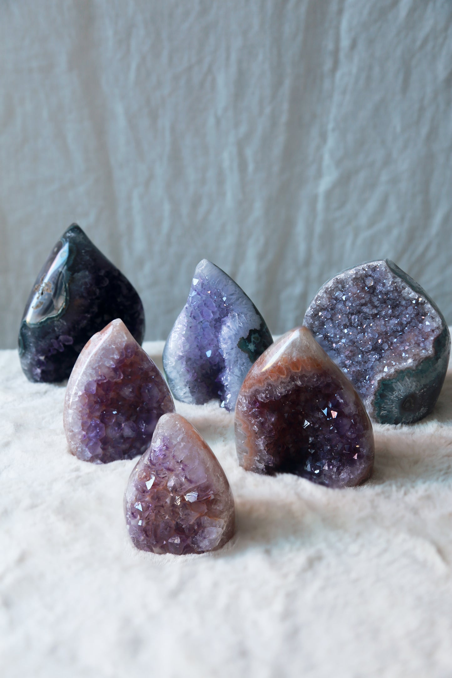 Druzy Rainbow Amethyst Peach / Flame Freeform