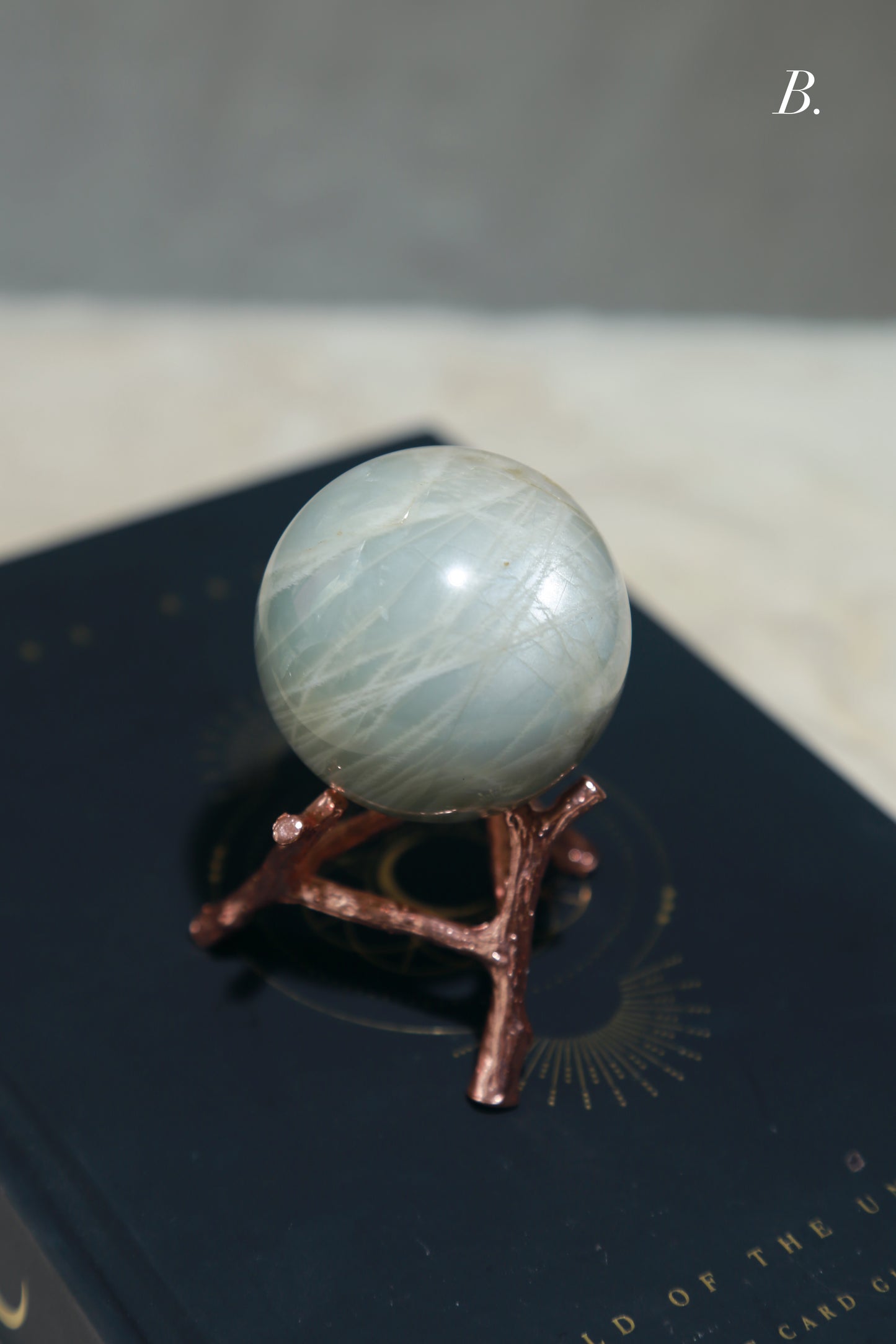 Sage Blue Green Moonstone Sunstone Sphere