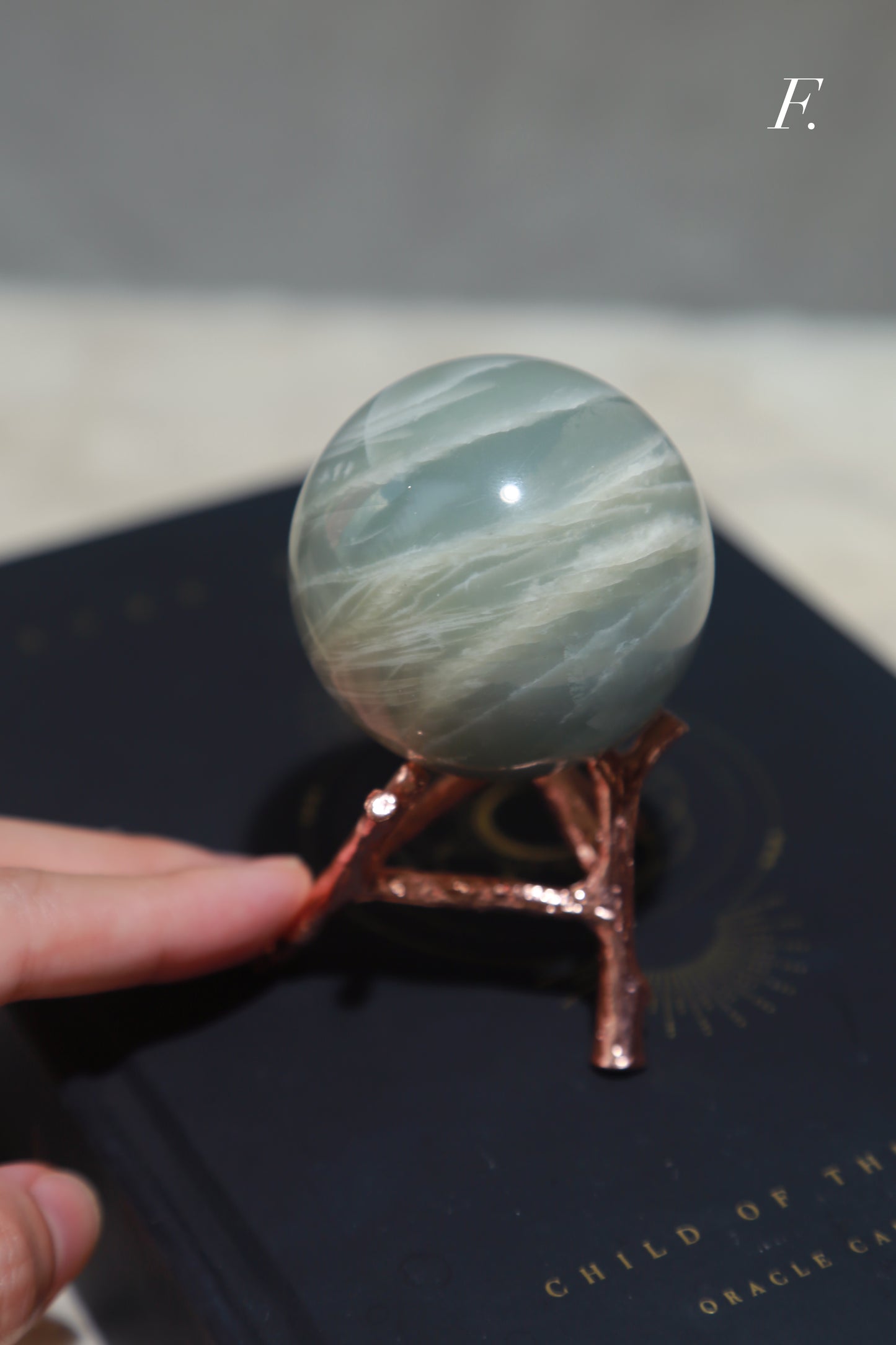 Sage Blue Green Moonstone Sunstone Sphere