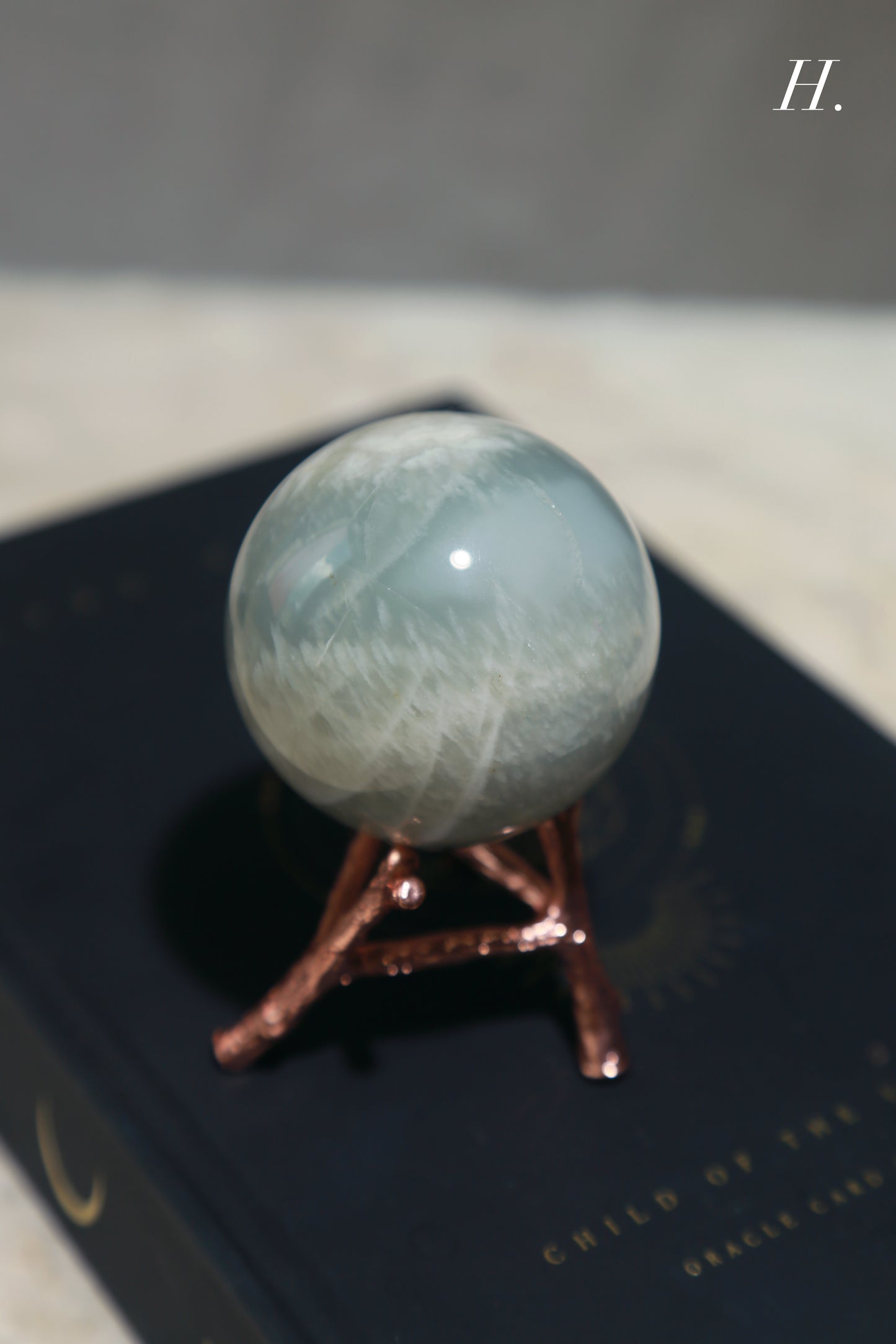 Sage Blue Green Moonstone Sunstone Sphere