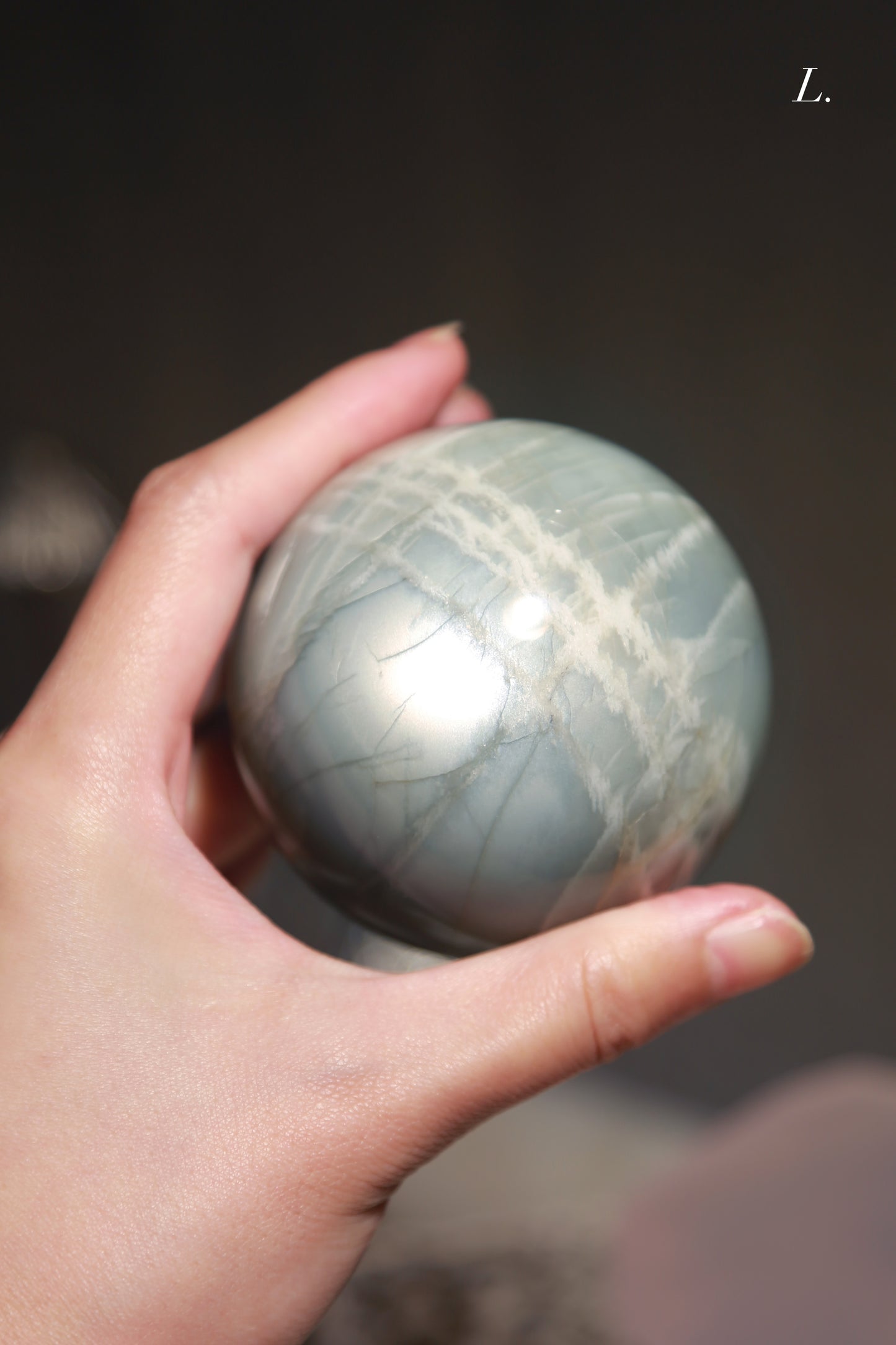 Sage Blue Green Moonstone Sunstone Sphere