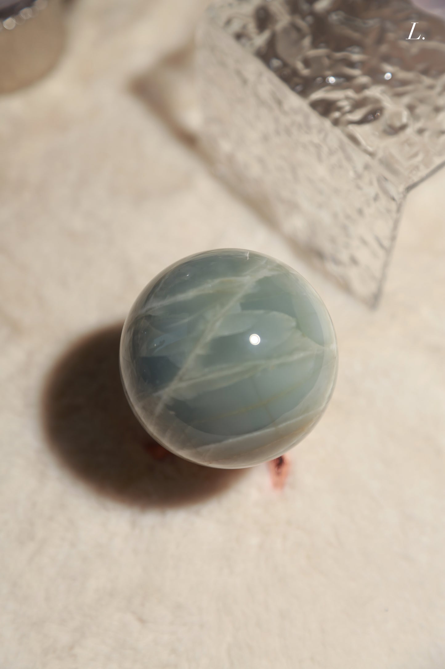 Sage Blue Green Moonstone Sunstone Sphere